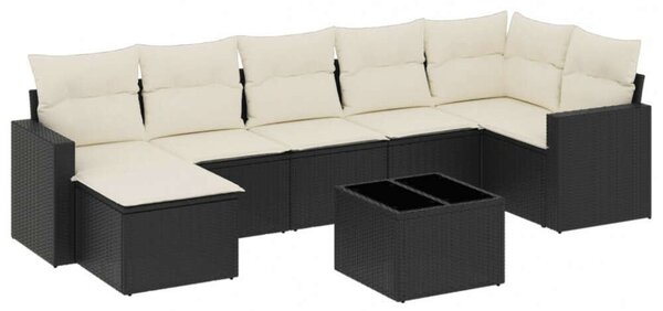 VidaXL Polyrattan Kerti Ülőgarnitúra - 8 részes - Fekete