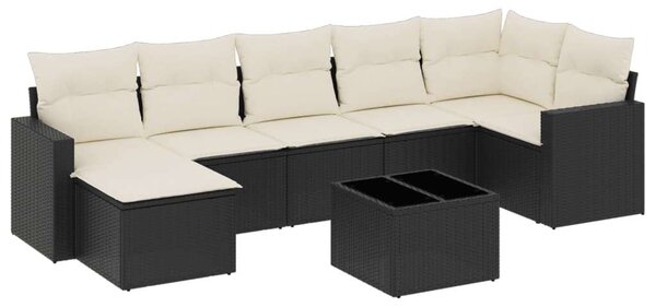 VidaXL Polyrattan Kerti Ülőgarnitúra - 8 részes - Fekete