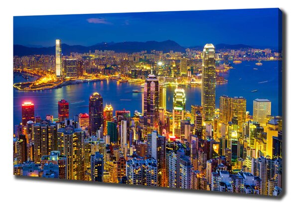 Vászonfotó Hong kong éjjel