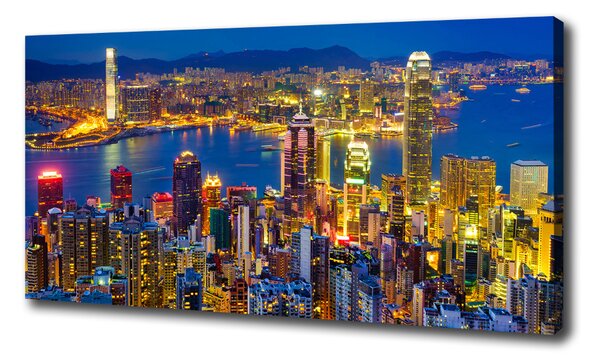 Vászonfotó Hong kong éjjel