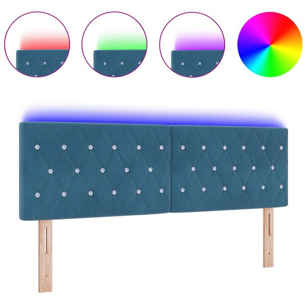 LED fejtámla Kristálygombos Tűzött Sötétkék 72 cm Velúr
