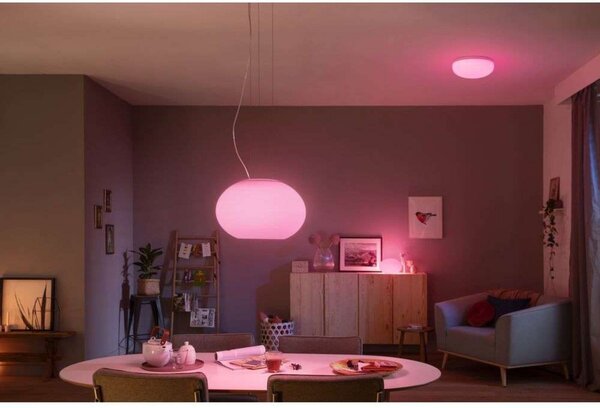 Függőlámpa Philips Hue, Fehér, Nappali, Üveg