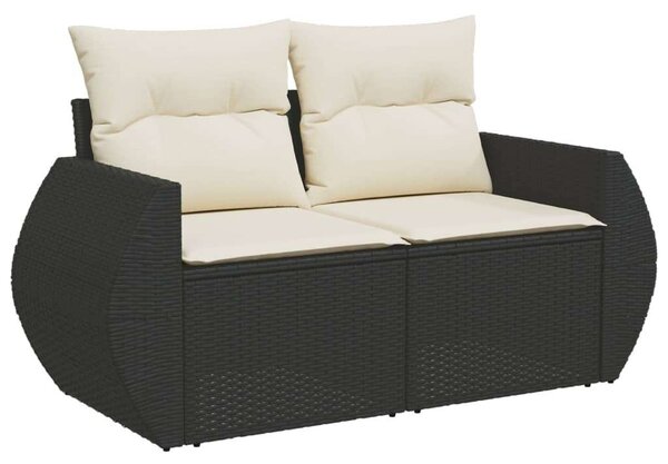 VidaXL Polyrattan Kerti Ülőgarnitúra - 9 részes - Fekete