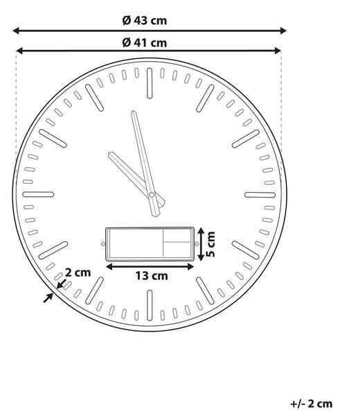 Fali óra BRUGG 43 cm Aranybarna