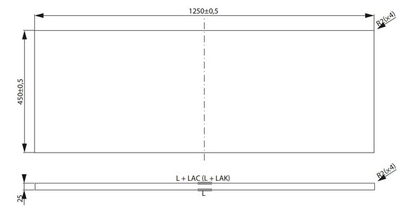 Cersanit City, munkalap 125x45x2,5 cm, fehér, S584-043
