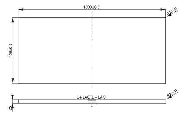 Cersanit City, munkalap 100x45x2,5 cm, fehér, S584-038