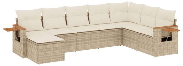 VidaXL Polyrattan Kerti Ülőgarnitúra - 8 részes - Bézs