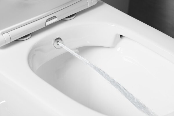 Sapho Sapho, PACO CLEANWASH WC kombi csésze, integrált csaptelep és bidé spray, alul/hátul, fehér, PC1012RX