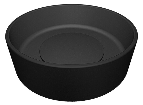 Laveo Perl, gránit munkalap mosdó 360x360x115 mm, fekete, LAV-VGP1710T