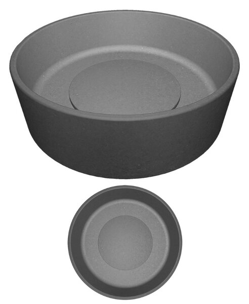 Laveo Perl, gránit munkalap mosdó 360x360x115 mm, szürke, LAV-VGP1510T