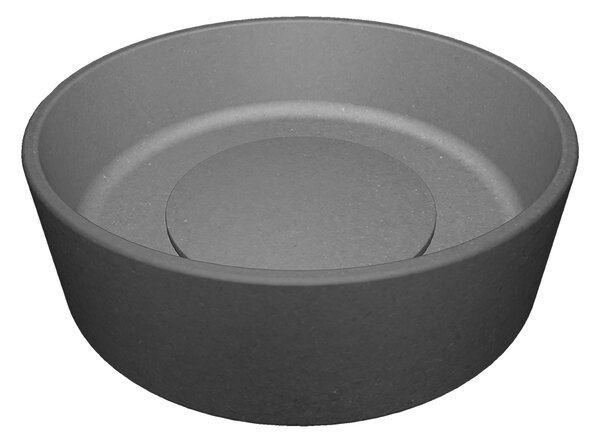 Laveo Perl, gránit munkalap mosdó 360x360x115 mm, szürke, LAV-VGP1510T