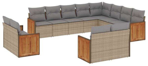 VidaXL Polyrattan Kerti Ülőgarnitúra - 12 részes - Bézs