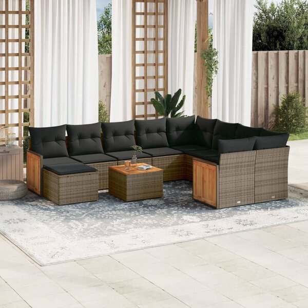 VidaXL Polyrattan Kerti Ülőgarnitúra - 11 részes