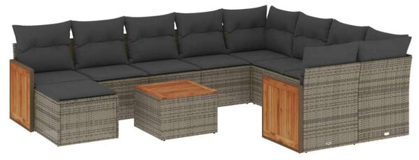 VidaXL Polyrattan Kerti Ülőgarnitúra - 11 részes