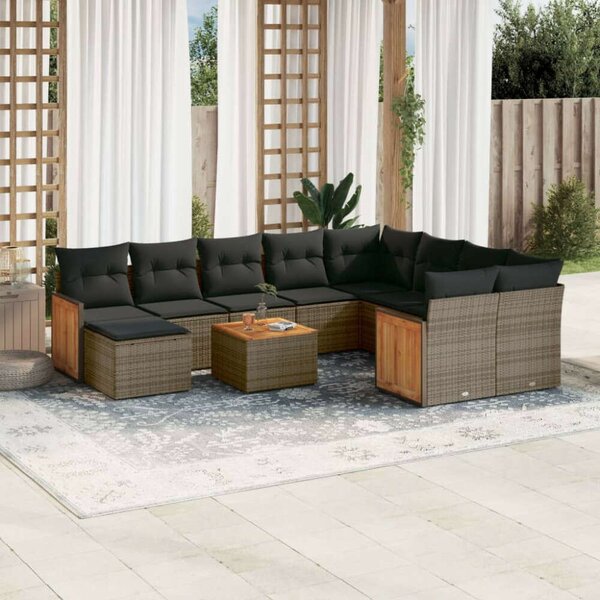 VidaXL Polyrattan Kerti Ülőgarnitúra - 11 részes