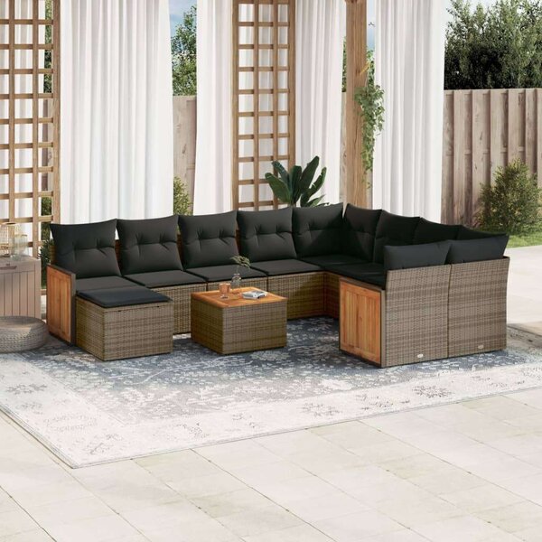 VidaXL Polyrattan Kerti Ülőgarnitúra - 11 részes