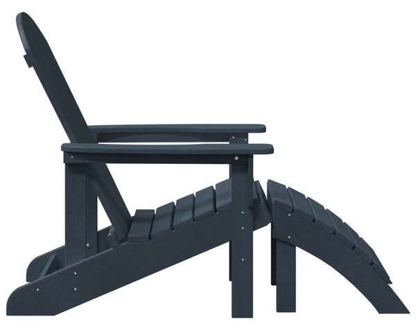 Adirondack szék lábtartókkal 2 db Tengerészkék HDPE