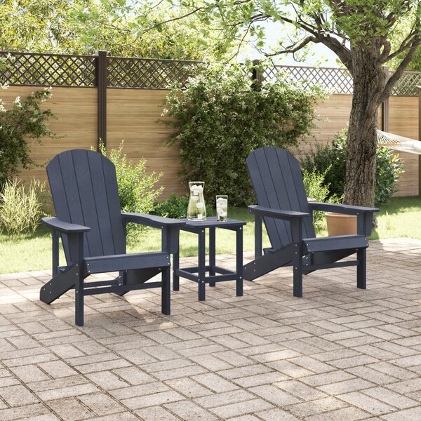 Adirondack székek 2 db Tengerészkék 74x82x90 cm HDPE