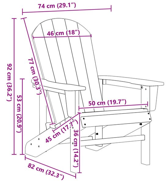 Adirondack székek 2 db Tengerészkék 74x82x90 cm HDPE