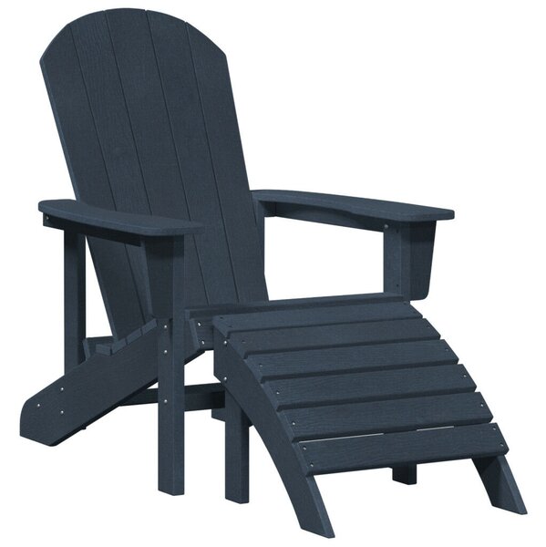 Adirondack szék lábtartókkal 2 db Tengerészkék HDPE