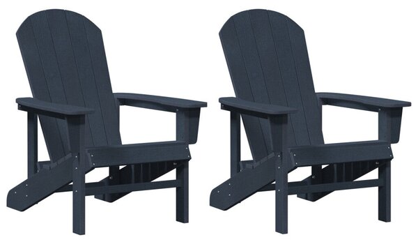 Adirondack székek 2 db Tengerészkék 74x82x90 cm HDPE
