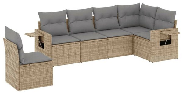 VidaXL Polyrattan Kerti Ülőgarnitúra - 6 részes - Bézs