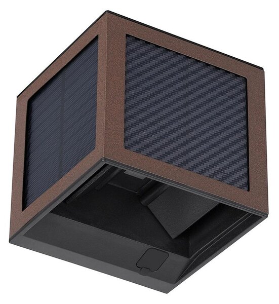 V-TAC 9W COB LED szolár fali Corten lámpa, szenzorral, állítható színhőmérséklettel - SKU 24294