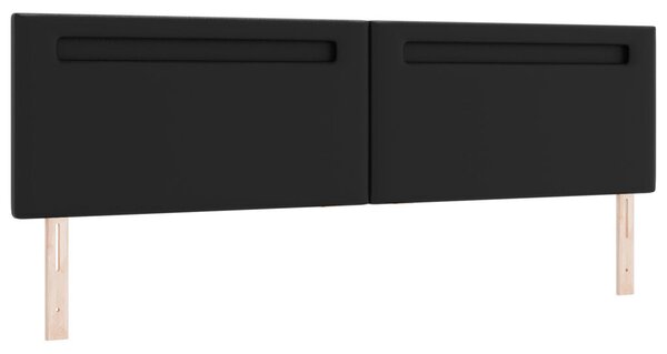 Fejtámla Egyszerű Design Fekete 200 cm Műbőr