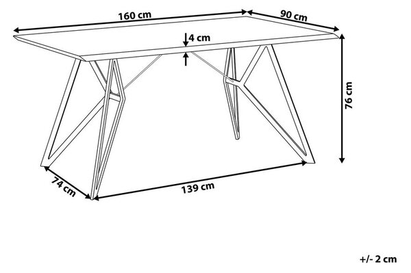 Étkezőasztal BUSCOT Világosbarna 160 cm 90 cm