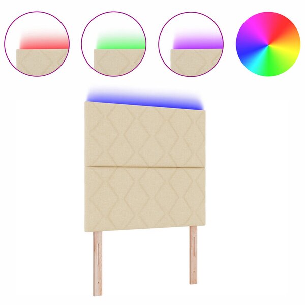LED Fejtámla Gyémánt Blokk Minta Krém 100 cm Szövet