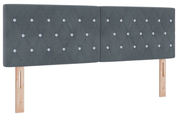 LED Fejtámla Kristály Gombos Párnázott Sötétszürke 80 cm Bársony