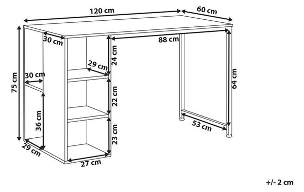 Íróasztal DESE Barna/fehér 120 cm 60 cm