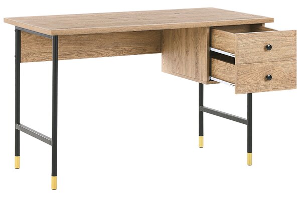 Íróasztal ABILEN Világosbarna 120 cm 60 cm fiókokkal