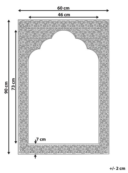 Falitükör PALI 60 cm 90 cm Fém Arany