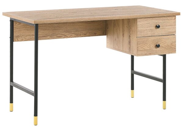 Íróasztal ABILEN Világosbarna 120 cm 60 cm fiókokkal