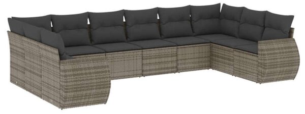 VidaXL Polyrattan Kerti Ülőgarnitúra - 10 részes - Szürke