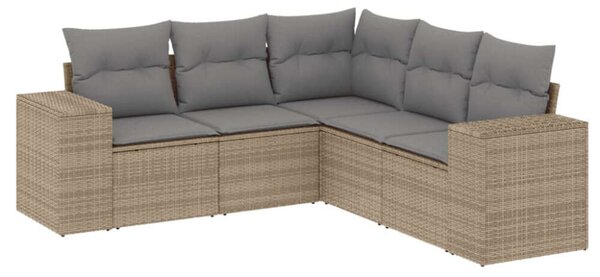 VidaXL Polyrattan Kerti Ülőgarnitúra - 5 részes - Bézs