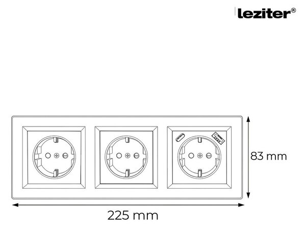 Nova III kettő dugalj USB csatlakozóval fehér kerettel