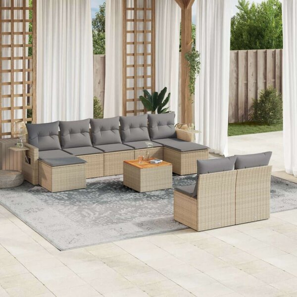 VidaXL Polyrattan Kerti Ülőgarnitúra - 10 részes