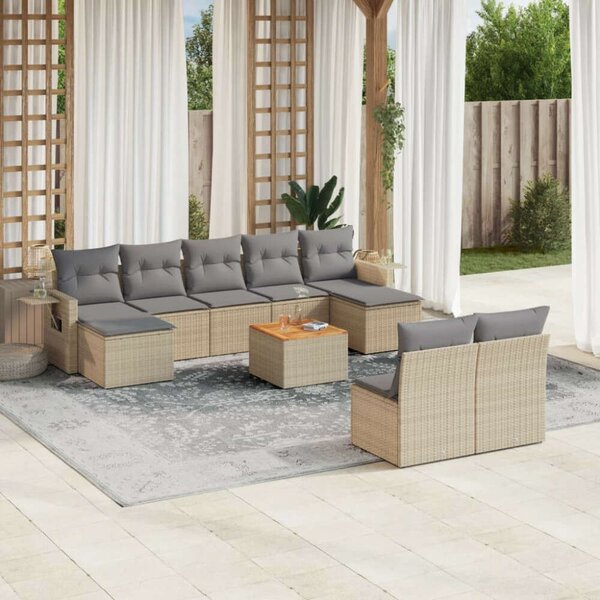 VidaXL Polyrattan Kerti Ülőgarnitúra - 10 részes