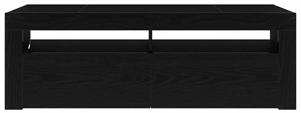 TV Szekrény LED világítással Fekete Tölgy 120x35x40 cm Szerelt Fa