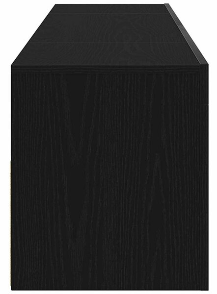 TV Szekrény LED világítással Fekete Tölgy 120x35x40 cm Szerelt Fa