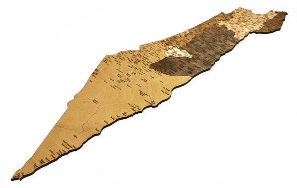 Natura Products - Izrael 3D Fa Puzzle Térkép - Elegáns Fali Dekoráció