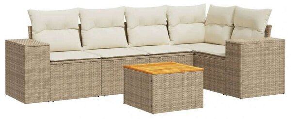 VidaXL Polyrattan Kerti Ülőgarnitúra - 6 részes - Bézs
