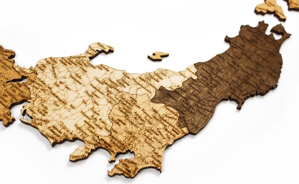Natura Products - Japán 3D Fa Puzzle Térkép - Elegáns Fali Dekoráció