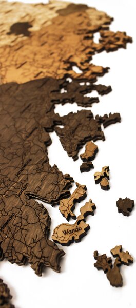 Natura Products - Dél-Korea 3D Fa Puzzle Térkép - Elegáns Fali Dekoráció