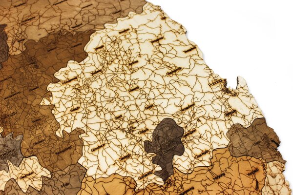 Natura Products - Dél-Korea 3D Fa Puzzle Térkép - Elegáns Fali Dekoráció