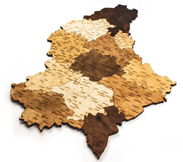 Natura Products - Luxemburg 3D Fa Puzzle Térkép - Elegáns Fali Dekoráció