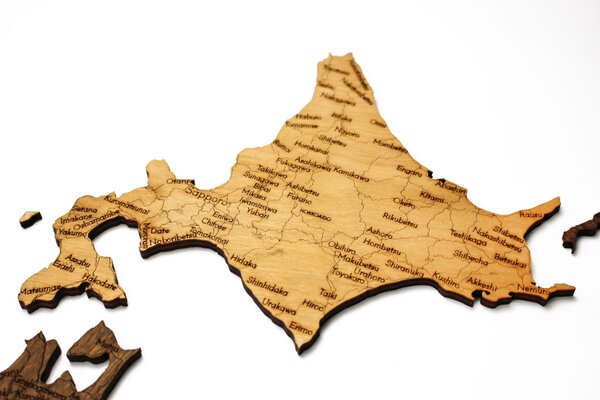 Natura Products - Japán 3D Fa Puzzle Térkép - Elegáns Fali Dekoráció