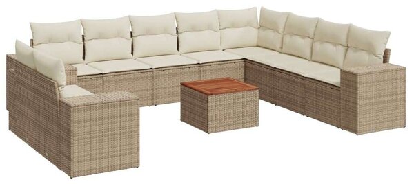 VidaXL Polyrattan Kerti Ülőgarnitúra - 11 részes - Bézs